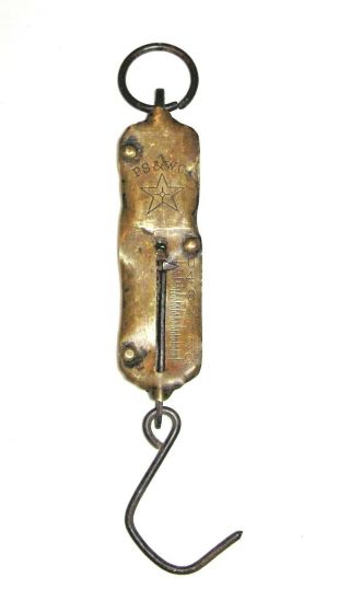 Antique Ps & Wc Hanging Balance Scales Brass Face Weighs To 24 Pounds