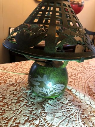 Otto Heinz Waterlily Boudior Lamp Antique