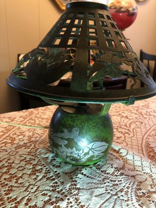 Otto Heinz Waterlily Boudior Lamp Antique 2