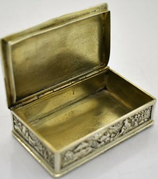 RARE Chinese Export Silver FIGURAL scenes SNUFF BOX.  Wongshing of canton c.  1840 10