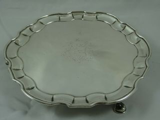 Early George Ii Solid Silver Salver,  1732,  302gm