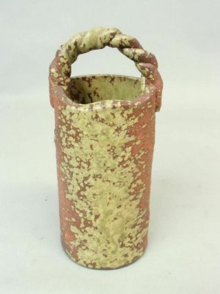 Japanese Shigaraki Ware Ceramic Flower Vase Brown Ikebana Vtg Pottery Fv115