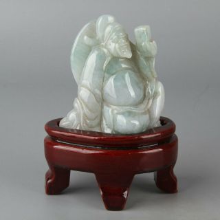 Chinese Exquisite Hand - Carved The Ancients Carving Jadeite Jade Statue