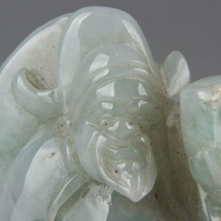 Chinese Exquisite Hand - carved the ancients Carving jadeite jade statue 2
