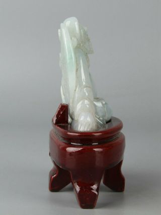 Chinese Exquisite Hand - carved the ancients Carving jadeite jade statue 5
