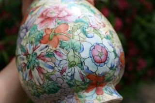19th - 20th Century Antique Chinese Porcelain Hand Painted Flowers Vase - Marks 8