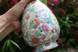 19th - 20th Century Antique Chinese Porcelain Hand Painted Flowers Vase - Marks 9