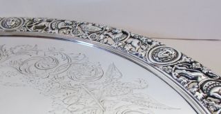 1.  1kg Ornate Solid Silver Salver London 1863 Stephen Smith & William Nicholson