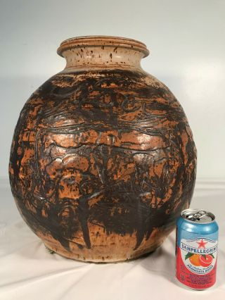 Large Regis Brodie Signed Handmade Mcm Studio Pottery Ceramic Brutalist Vase