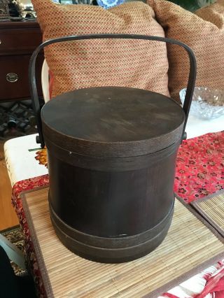 Vintage Hand Made Shaker Style Basketville Putney Vermont Firkin Bucket