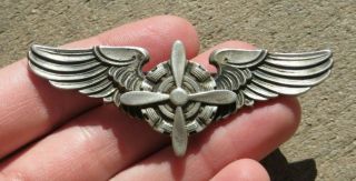 Ww2 Us Army Air Force Military Full Size Flight Engineer Amico Sterling Wing