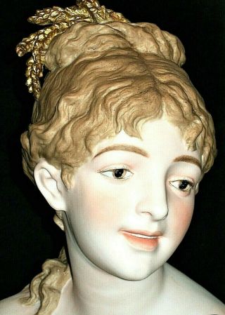 Antique French Paris Sevres Qty Levy Lady Beauty Bisque Porcelain Bust Figurine