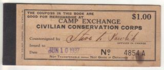 Ccc Civilian Conservation Corps Camp Exchange Non Military Trade Token Chit