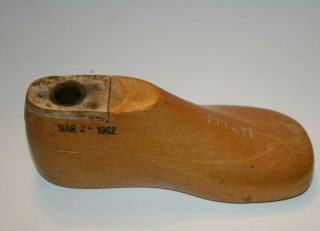 Vintage 1962 Child Wood Cobbler Shoe Morton Last Form Mold Shoemakers 5e D380 - 1
