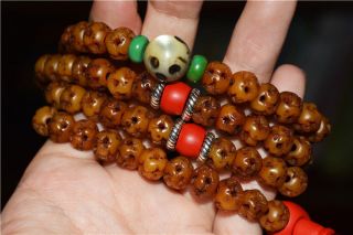 Tibetan Antique Bracelet Prayer Beads Mala Rosary Tibet Necklace Old Kapala 108