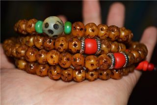 Tibetan antique bracelet prayer beads mala rosary tibet necklace old kapala 108 2