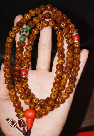 Tibetan antique bracelet prayer beads mala rosary tibet necklace old kapala 108 5