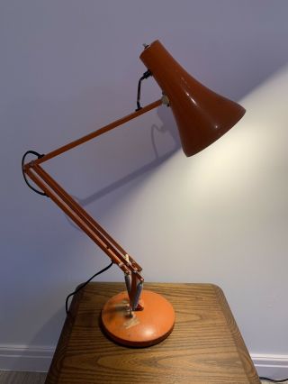 Vintage/retro Herbert Terry & Sons Angle Poise Lamp Model 90 Orange