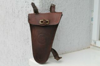 Antique Old Skin Bag For Tools For Bicycle