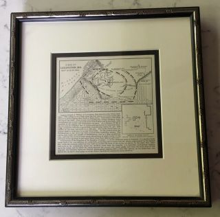 Antique Civil War Framed Map Siege Of Lexington Mo Missouri 1861