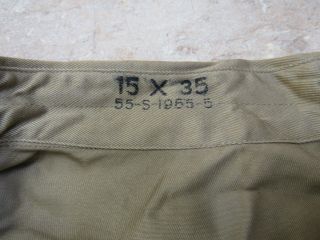 Post WW2 US Khaki Chino Uniform Shirt Cotton LS with Epaulets 1948 Date 15 x 35 4