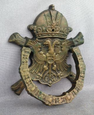 Big antique french door knocker bronze eagles 19th century castle mansion 2