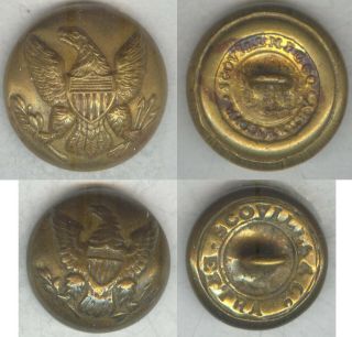 Civil War Us Enlisted Button Set - With Rmdc Scovill Coat And Scovills & Co Cuff