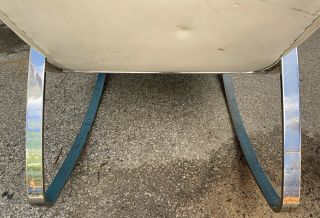 Milo Baughman Chrome Flat Bar Rocker Chair Leather Mid Century Modern 4