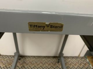 Vtg - Tiffany Steampunk Rolling Drop Leaf Typewriter Table Desk Metal Stand