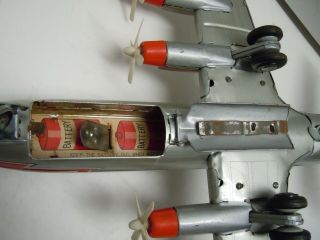 LG 1958 MARX Tin Battery Op DC 7 AA Airplane.  A, .  NO RES 10