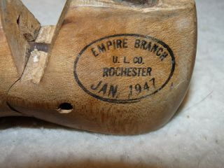 3 Vintage Child ' s 5 1/2 D Wooden Cobbler Shoe Lasts Forms Stamped,  1945,  46 & 47 5