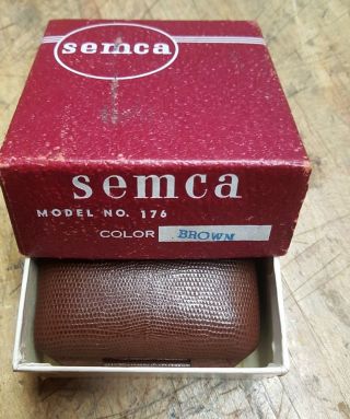 Vintage Semca Model 176 Brown 7 Jewel Swiss Travelling Businessmans Alarm Click