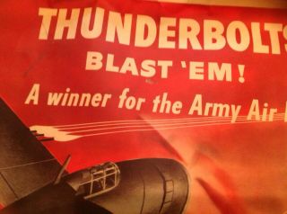RARE WW2 Government Issued P 47 Thunderbolt US Army Air Corps Poster 3