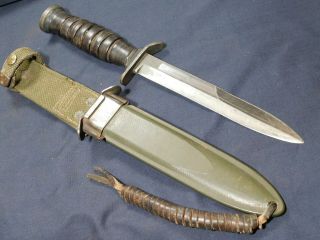 Wwii Us M3 Trench Fighting Knife Imperial Blade Mrk In M8 Dagger Airborne