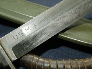 WWII US M3 Trench Fighting Knife Imperial Blade Mrk in M8 Dagger Airborne 3