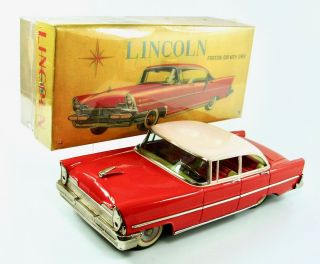 1957 Lincoln Premier 13” (33 Cm) Japanese Tin Car By Ichiko Nr