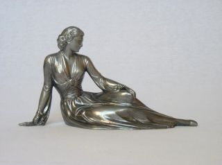 Very Attractive Vintage French Spelter Statuette From The Art Deco Era