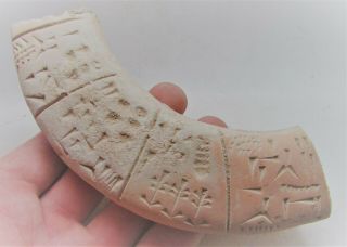 Scarce Ancient Near Eastern Tablet Fragment With Early Form Of Writing 3000bce