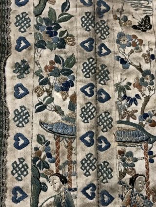 antique 19th Century chinese Silk On Silk embroidery Panal 3