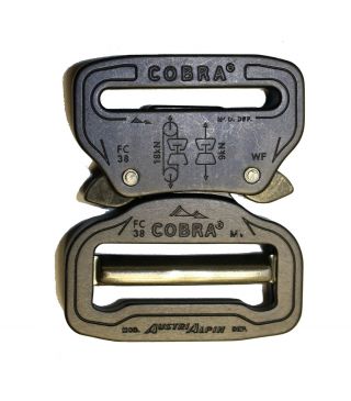 Austrialpin 38mm 1.  5 " Matt Black Cobra Buckle,  Clips Fy38mvf - B - Male Adjustable