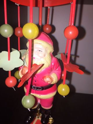 Rare Huge 1930 Celluloid Prewar Windup Santa Claus WhirlyGig Toy Deco Antique 3