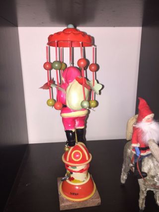 Rare Huge 1930 Celluloid Prewar Windup Santa Claus WhirlyGig Toy Deco Antique 4