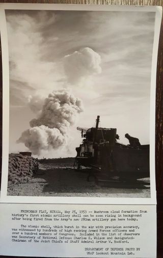 Lookout Mountain Lab Photo Of 280mm Atomic Cannon Shot Grable May 1953