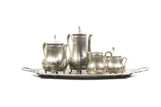 Rare 1930 /35 Wmf Coffee Tea Service Set Baroque Art Nouveau Silver Jugenstil