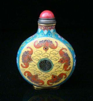 Collectibles 100 Handmade Painting Brass Cloisonne Enamel Snuff Bottles 026