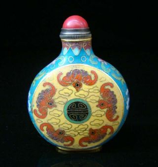 Collectibles 100 Handmade Painting Brass Cloisonne Enamel Snuff Bottles 026 3