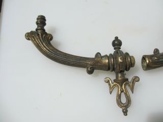 Victorian Brass Gas Wall Light Sconce Lamp Antique Old Gilt Arm Mythical Dragon 4