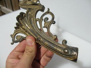 Victorian Brass Gas Wall Light Sconce Lamp Antique Old Gilt Arm Mythical Dragon 8