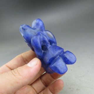 Chinese,  jade,  Hongshan culture,  Natural blue crystal,  Apollo,  pendant Q779 5