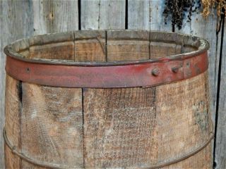 Antique Primitive Wooden Nail Barrel General Country Store Bin AAFA 4